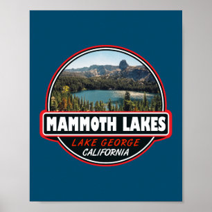 Affiche Emblème d'art de voyage de Mammoth Lakes Californi