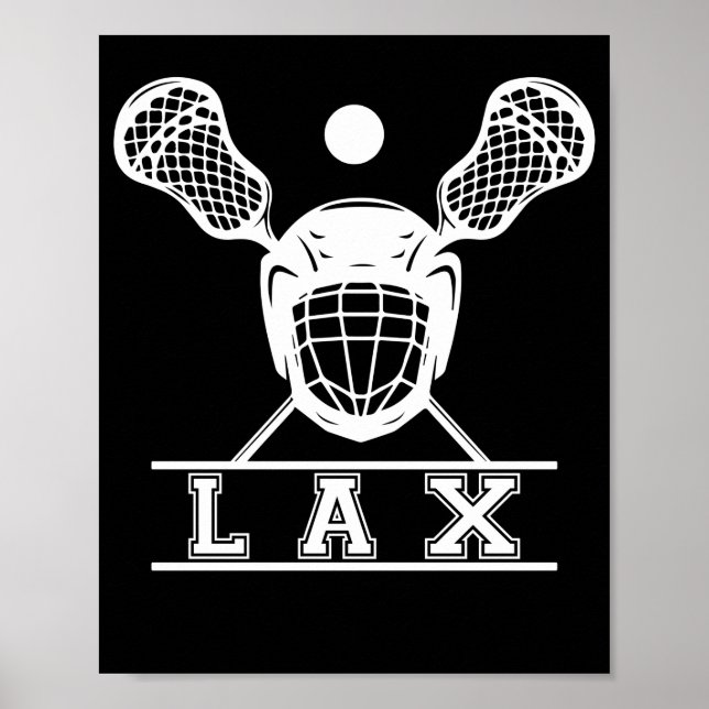 Affiche Emblème de bâtons de crosse pour les joueurs LAX (Devant)