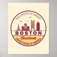 Emblème de Boston Massachusetts City Skyline