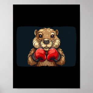 Affiche Emblème de castor de boxe pour une application for