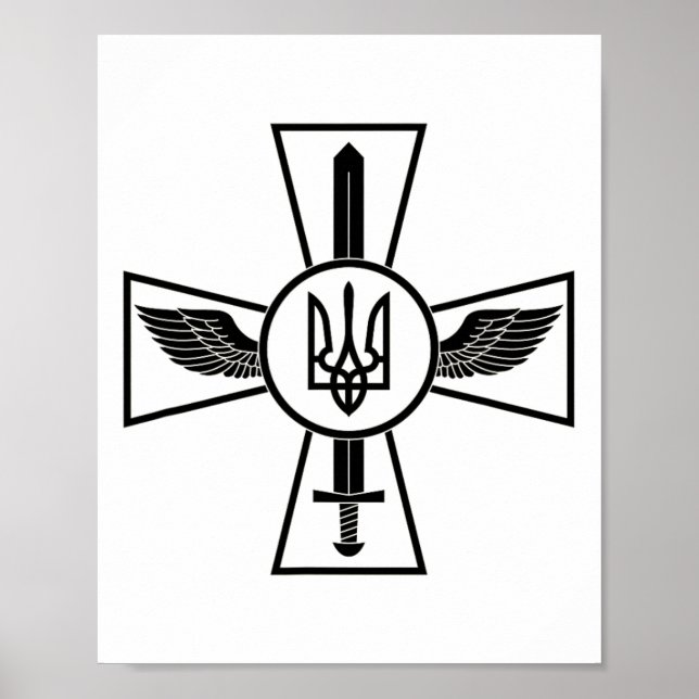 Affiche Emblème de l'armée de l'air ukrainienne Forces arm (Devant)