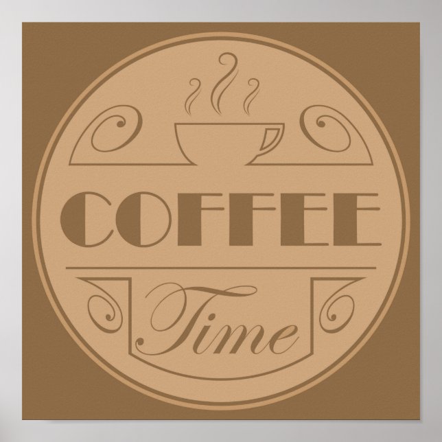 Affiche Emblème de l'heure du café (Devant)