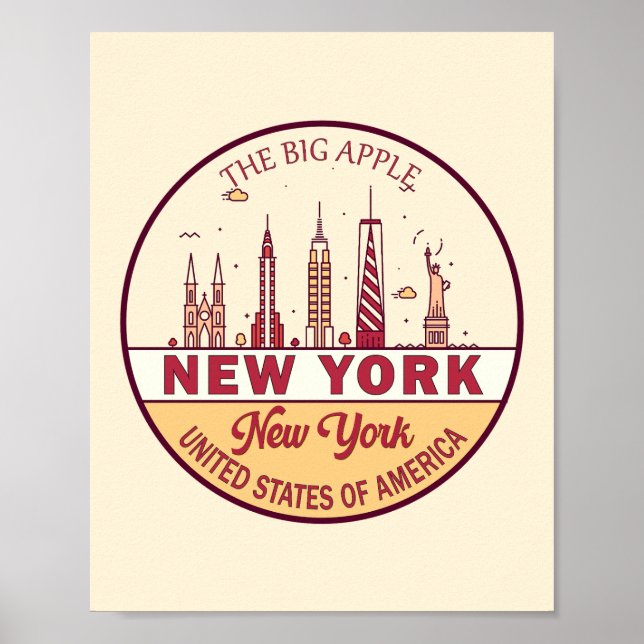 Affiche Emblème de l'horizon de New York City (Devant)