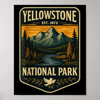 Affiche Emblème de patch vintage du parc national de Yello