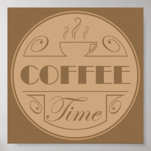 Affiche Emblème de temps de café