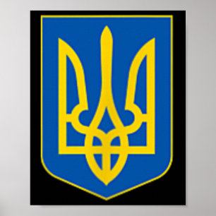 Affiche Emblème de trident ukrainien Logo des armoiries 