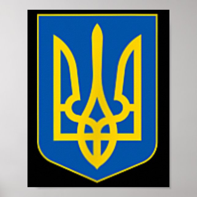 Affiche Emblème de trident ukrainien Logo des armoiries  (Devant)