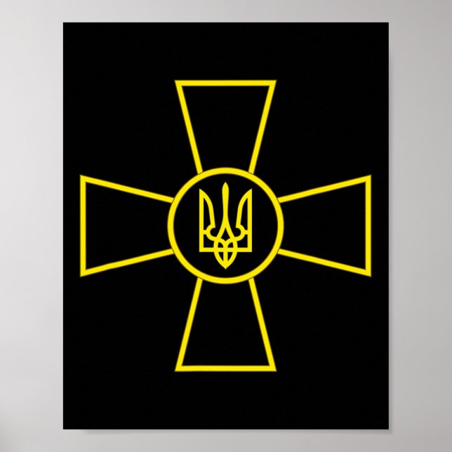 Affiche Emblème des forces armées d'Ukraine Drapeau de l'a (Devant)