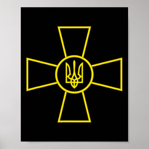 Affiche Emblème des forces armées d'Ukraine Drapeau de l'a