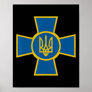 Affiche Emblème des forces armées ukrainiennes Af Tryzub U