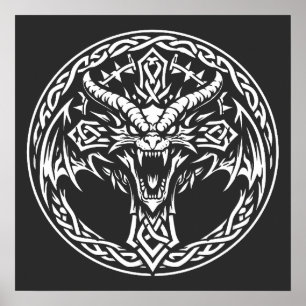 Affiche Emblème Dragon Celtique par BurnsInHell