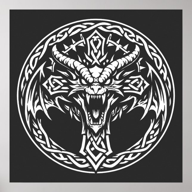 Affiche Emblème Dragon Celtique par BurnsInHell (Devant)