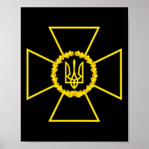Affiche Emblème du Service de sécurité d'Ukraine Drapeau S