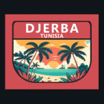 Affiche Emblème rétro de Djerba Tunisie<br><div class="desc">Design vectoriel Djerba. Djerba,  une île au large de la Tunisie,  est connue pour ses plages méditerranéennes.</div>