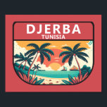 Affiche Emblème rétro de Djerba Tunisie<br><div class="desc">Design vectoriel Djerba. Djerba,  une île au large de la Tunisie,  est connue pour ses plages méditerranéennes.</div>
