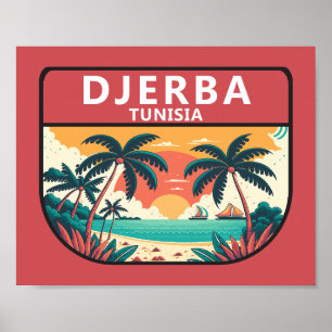 Affiche Emblème rétro de Djerba Tunisie