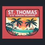 Affiche Emblème rétro des îles Vierges américaines St Thom<br><div class="desc">Art vectoriel de St Thomas. Elle est réputée pour ses plages et ses spots de snorkeling.</div>