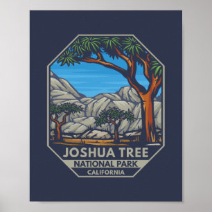 Affiche Emblème rétro du parc national de Joshua Tree