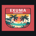 Affiche Emblème rétro Exuma Bahamas<br><div class="desc">Design d'art vectoriel Exuma. La plus grande des cayes est Great Exuma,  qui mesure 60 km de long et rejoint une autre île,  Little Exuma,  par un petit pont.</div>
