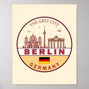 Affiche Emblème Skyline de Berlin Allemagne