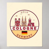 Emblème Skyline de Cologne Allemagne