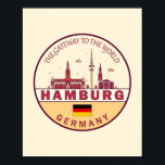 Affiche Emblème Skyline de Hambourg Allemagne<br><div class="desc">Art minimaliste et coloré de Hambourg avec monuments et monuments de la ville en Allemagne.</div>