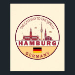 Affiche Emblème Skyline de Hambourg Allemagne<br><div class="desc">Art minimaliste et coloré de Hambourg avec monuments et monuments de la ville en Allemagne.</div>