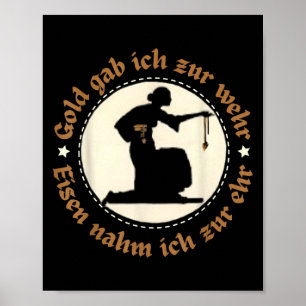 Affiche Emblème Vintage allemand antique Silhouette Quot
