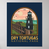 Emblème Vintage du parc national des Tortugas à se