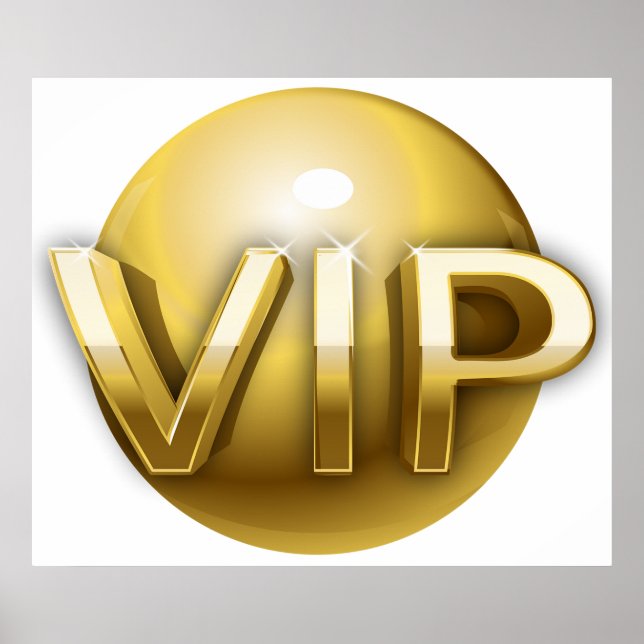 Affiche Emblème VIP Or 3D Luxe (Devant)