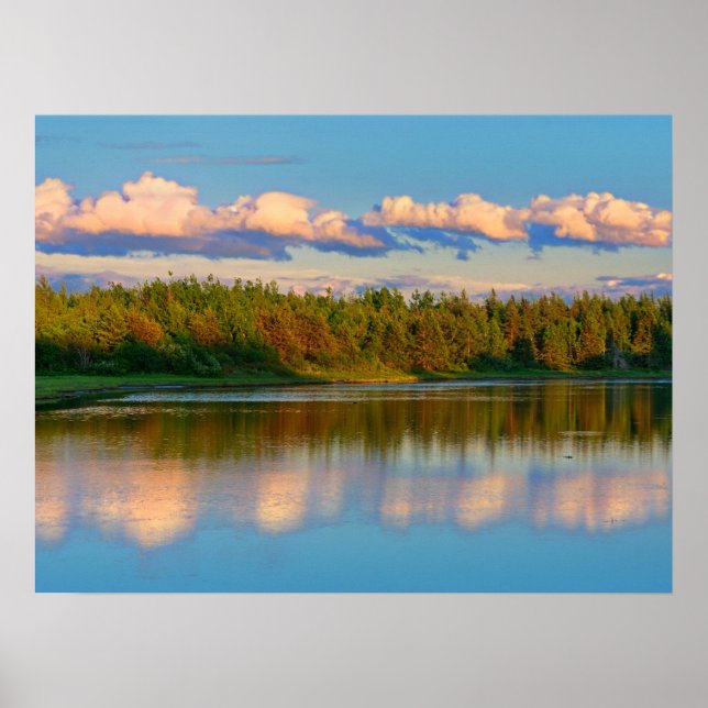 Affiche Embouchure au coucher du soleil | Nouveau-Brunswic (Devant)