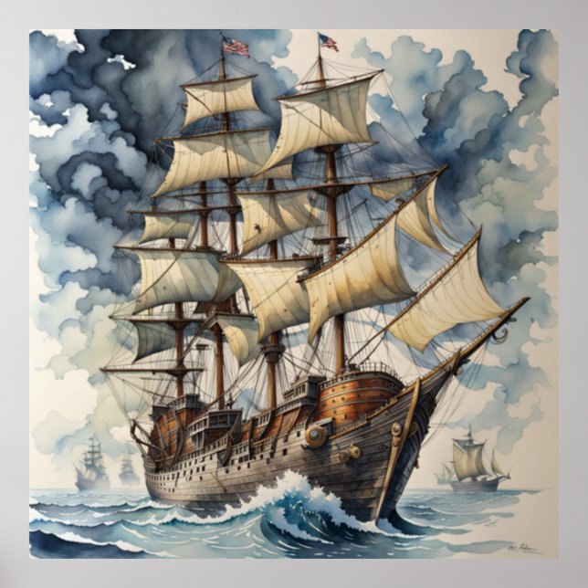 Affiche Embrace de Dreadnought Bateau Brown Bleu (Devant)
