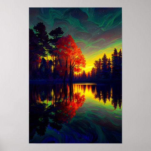 Affiche Embrace de Twilight, lac entouré de forêts (Devant)