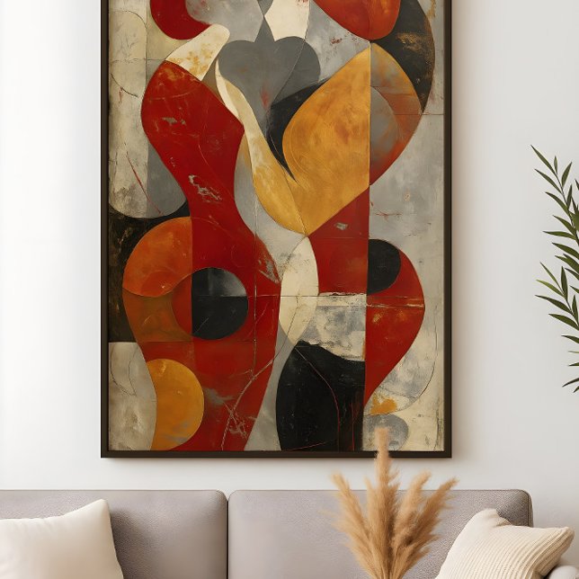 Affiche Embrace Them – Modern Silhouette Lovers Art in Red (Créateur téléchargé)