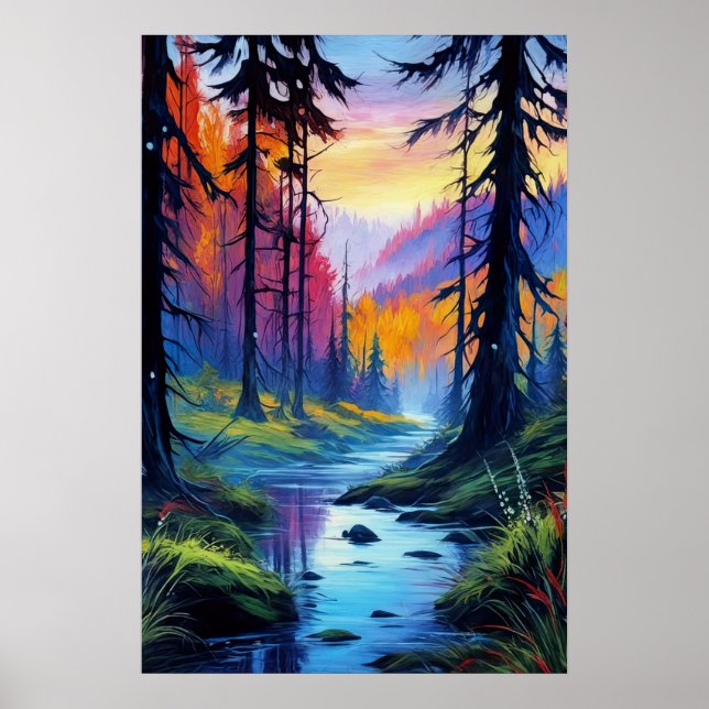 Affiche Embrasse de l'automne, couleurs vibrantes (Devant)