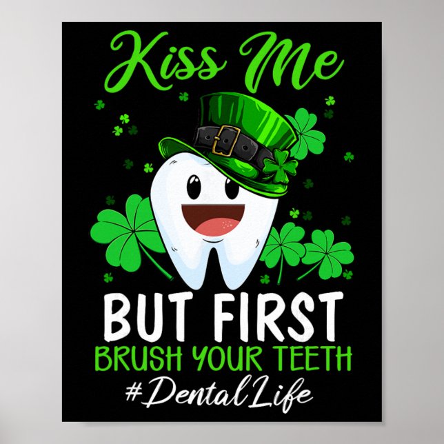Affiche Embrasse-moi Leprechaun Dentiste Dentaire Instant  (Devant)