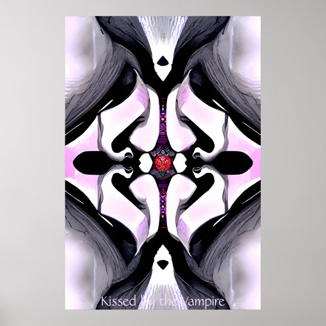 Affiche Embrassé par le vampire - Gothique Abstrait AI Art (Devant)