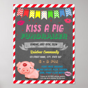Affiche Embrasse un modèle d'évènement scolaire de porc