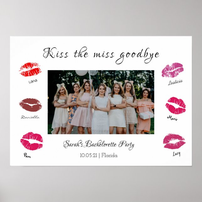 Affiche embrasser la miss au revoir enterrement de vie de  (Devant)