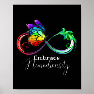 Affiche Embrasser la neurodiversité Arc-en-ciel infini pap