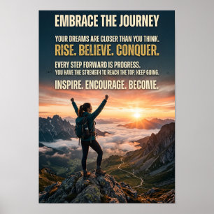 Affiche Embrasser le voyage Lever de soleil motivant en mo