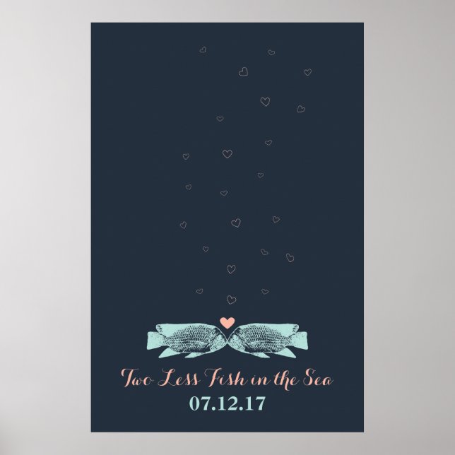 Affiche Embrasser Poisson Empreinte Bubbles Mariage Livre  (Devant)