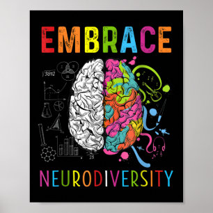 Affiche Embrassez La Neurodiversité Cerveau Embrassez L'Au