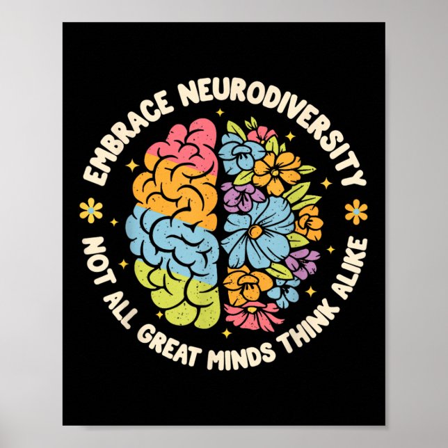Affiche Embrassez La Neurodiversité Sensibilisation sur l' (Devant)