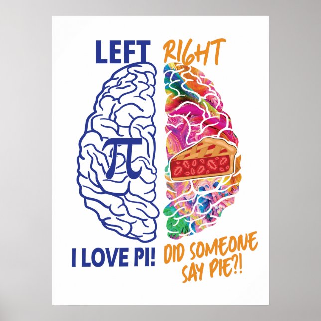 Affiche Embrayé à gauche à droite Brainé Funny Pi (Devant)