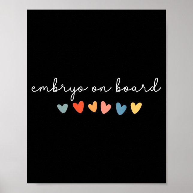 Affiche Embryo On Board Heart Ivf Transfer Day Fertility N (Devant)