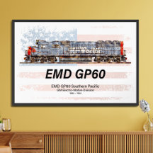 EMD GP60 Diesel Locomotive et drapeau américain