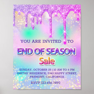 Affiche Emend de la vente de saison paillettes holographiq