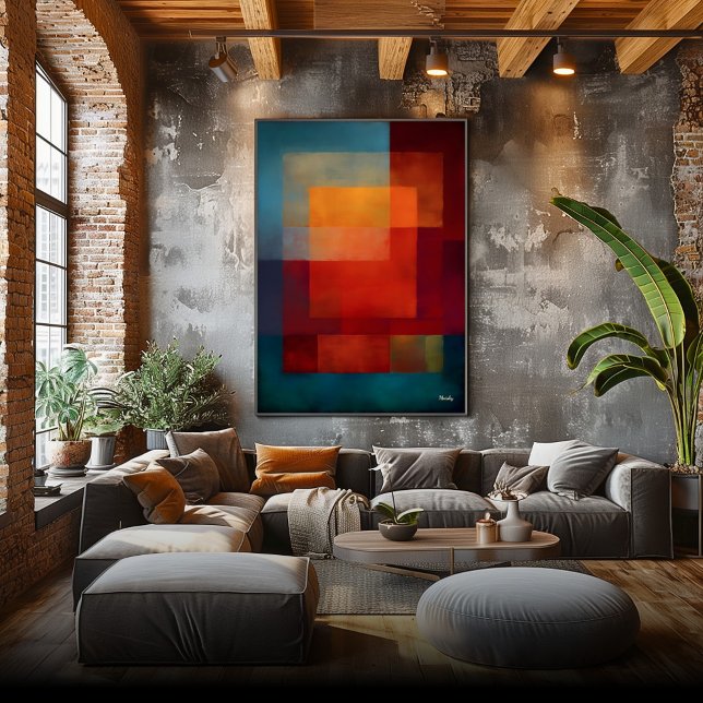 Affiche Emerald Aurora Color Field Abstract Modern Wall  (Créateur téléchargé)