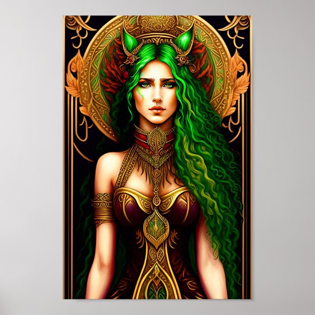 Affiche Emerald Enchantress : Une reine 3D aux robes verte (Devant)